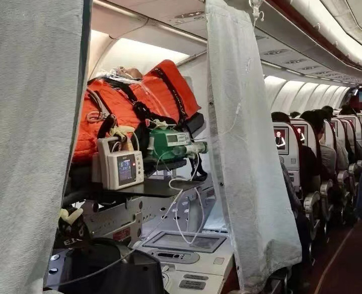大竹县跨国医疗包机、航空担架